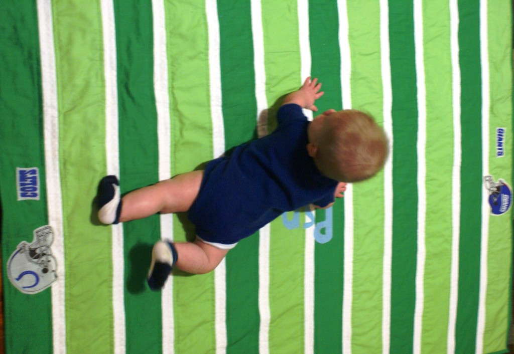 quilted football playmat