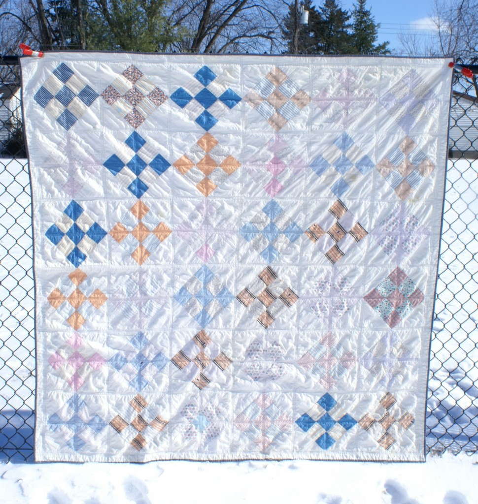 vintage renewed nine patch quilt