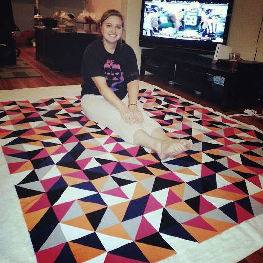 me working on the quilt