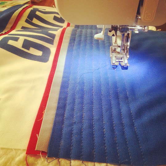 ny giants quilted pillow cover tutorial