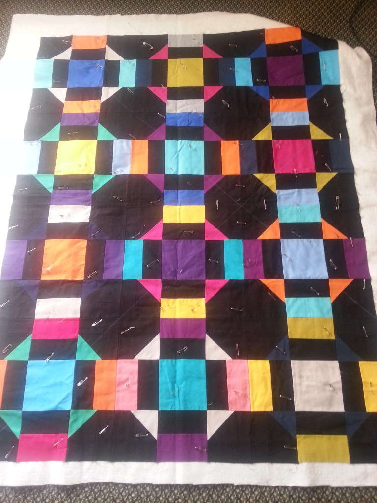 charm dash quilt basted