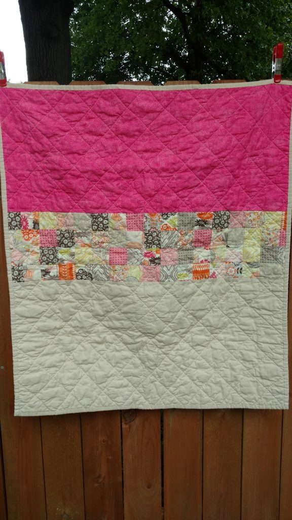 patchwork baby girl quilt back 