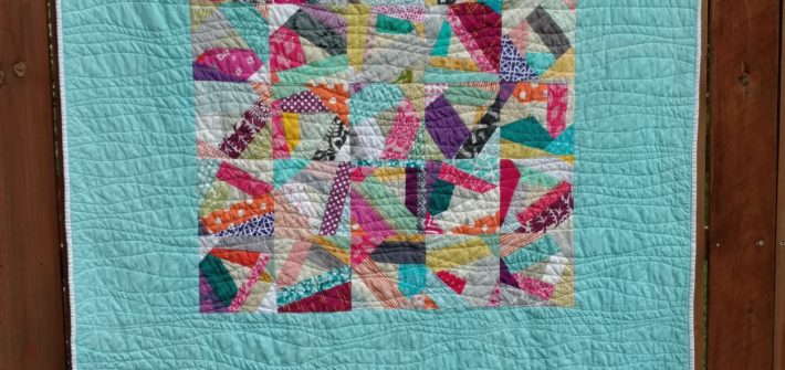 Scrappy unicorn rainbow sprinkles by quiltytherapy #scrapquilt #paperpiecing #modernquilt