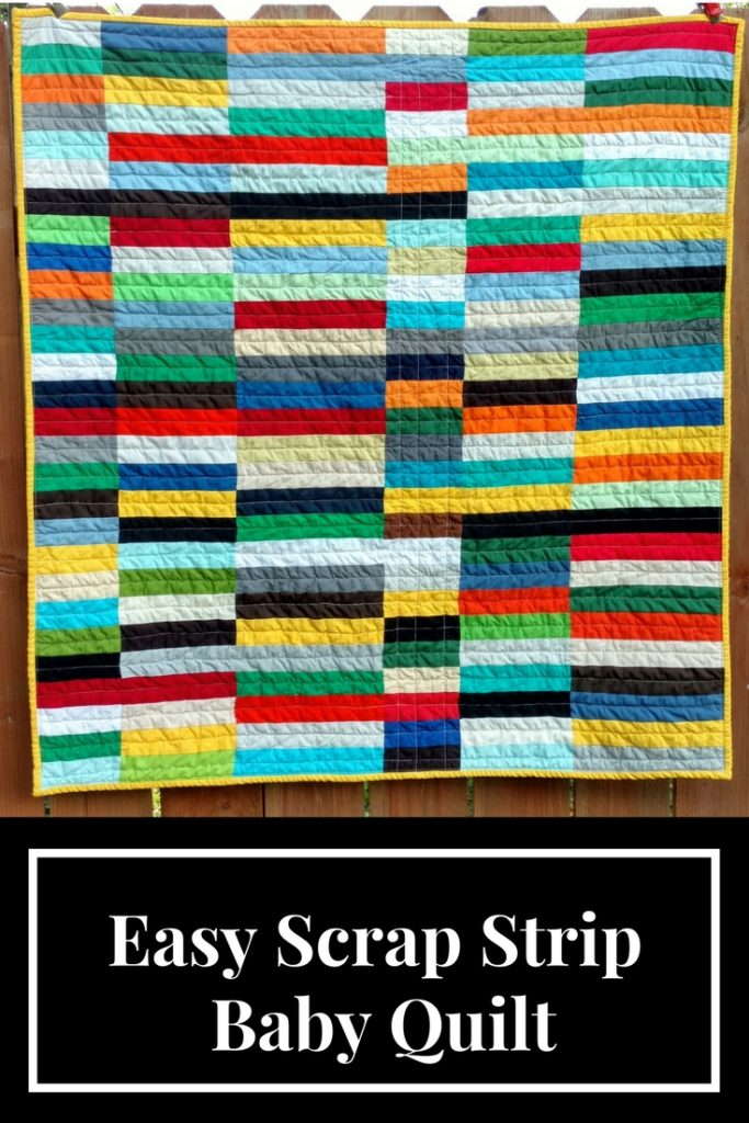 Easy Scrap Strip Baby Quilt by quiltytherapy #scrapquilt #stripquilt #babyquilt #scrapbusterquilt