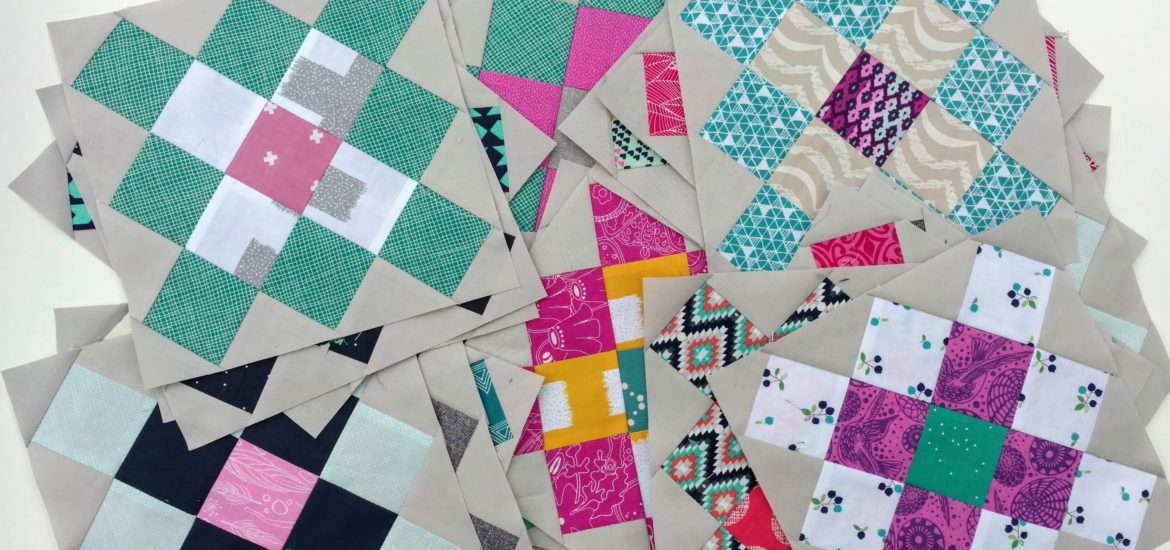 Granny square quilt, modern baby quilt, modern design, modern nursery decor, scrap quilt, jewel tone colors