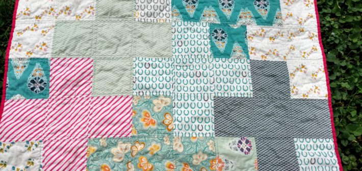 fantasia plus quilt, baby girl quilt, whimsical baby quilt